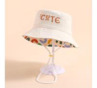 Sombrero de pescador con bordado de carta lindo, sombrero de con cordones transpirable y de para protección solar, ideal para viajes al , fiestas en , accesorios para adolescentes, niños y niñas.
