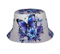 Sombrero de pescador con estampado artístico de geometría abstracta, sombrero unisex plegable para hombres y mujeres, Butterfly Bloom 10, One Size