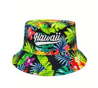 Sombrero de Pescador con Estilo Hawaiano Bordado en 3D, Sombrero para Exteriores y Protección Solar, Adecuado para Vacaciones en - 1 pieza