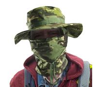 Sombrero de pescador de camuflaje - Pasamontañas de caza multifuncional desmontable de 150 g | Bufandas y bufandas de camuflaje cómodas, buen ocultamiento para esquí de caza en moto, protección solar