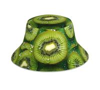 Sombrero de pescador de doble cara con estampado de frutas kiwi, unisex, sombrero de sol de montañismo, plegable, para viajes, playa, pesca, color negro