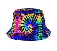 Sombrero de pescador de estilo teñido anudado de la tribu exótica, sombrero de verano, ala ancha, plegable, para exteriores, senderismo, pesca, playa, viajes, Negro, Talla única