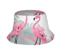 Sombrero de pescador de flamenco rosa, gorra plegable para exteriores