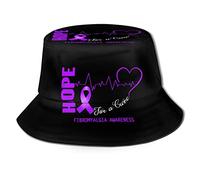 Sombrero De Pescador Esperanza para La Concienciación sobre La Fibromialgia Gorro Pescador Plegable Bucket Hat Casual Sombreros De Sol para Pesca Playa Verano