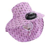 Sombrero de pescador estampado de moda con ventilador de refrigeración solar a prueba de sol con alas anchas para mujeres que acampan y viajan, Morado (, Talla única