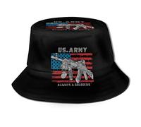 Sombrero De Pescador Fusil Ak-47 Gris sobre Fondo De Bandera Estadounidense Sombreros De Sol Unisex Gorro Pescador Moda Bucket Hat para Pesca Verano Excursionismo