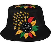 Sombrero De Pescador Girasol Historia Negra Afroamericana Bucket Hat Unisex Sombreros De Cubo Moda Gorro Pescador para Verano Senderismo Playa