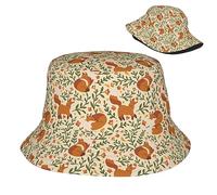 Sombrero De Pescador Hojas De Flores De Zorro Color Canela Unisex Bucket Hat Cálidos Sombrero De Cubo para El Tiempo Libre Pesca Playa De Arena