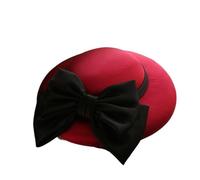 Sombrero de pescador inglés con lazo grande for mujer, sombrero ala ancha for banquetes, fiestas y bodas, clips for mujeres niñas Para Bodas, Fiestas de Té(Red)