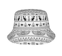 Sombrero De Pescador Jeroglífico del Antiguo Egipto Impermeable Sombrero De Cubo Plegable Gorro Pescador para Pesca El Tiempo Libre Cabezas Grandes