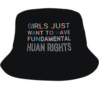 Sombrero De Pescador Las Chicas Sólo Quieren Tener Derechos Fundamentales Sombreros De Cubo Unisex Bucket Hat Plegable Gorro Pescador para Pesca Viaje Excursionismo