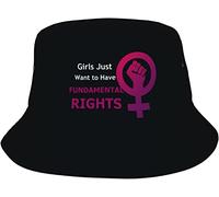 Sombrero De Pescador Las Niñas Sólo Quieren Tener Derechos Fundamentales Sombreros De Sol Unisex Gorro Pescador Casual Bucket Hat para Playa Viaje Excursionismo