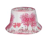 Sombrero de pescador para el día de San Valentín, diseño romántico con forma de corazón y árboles, para bicicleta, de ala ancha, plegable, para verano, playa, viajes, al aire libre, golf, senderismo