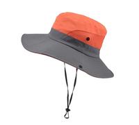 Sombrero de pescador plegable, impermeable, de ala ancha, sombrero de protección UV para exteriores, sombrero de verano para hombre, cómodo sombrero de pesca para playa, senderismo, jardín, Naranja 1