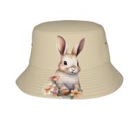 Sombrero De Pescador Rabbits Rodeado De Flores Color Canela Secado Rápido Gorro Pescador Comodidad Gorra De Pesca para Verano El Tiempo Libre Cabezas Grandes