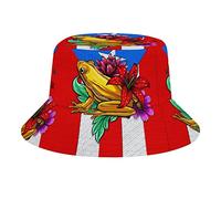 Sombrero De Pescador Rana De La Bandera De Puerto Rico Gorro Pescador Plegable Sombrero De Cubo Casual Bucket Hat para Senderismo Camping Viaje