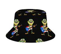 Sombrero De Pescador Rana De La Bandera De Puerto Rico Gorro Pescador Unisex Sombrero De Cubo Plegable Bucket Hat para Senderismo Camping Viaje