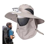 Sombrero de pescador solar de ala ancha de secado rápido, sombrero de enfriamiento impermeable con ventiladores Solarr Power, gorro transpirable de ala ancha para trabajo al aire libre, senderismo