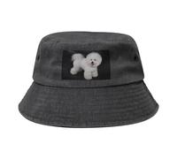 Sombrero de Pescador, Sombrero de algodón para Corredor, Gorra de Playa, Gorra de protección UV, Unisex, Negro,Bichón Frisé Perros Blancos Mascotas Perros Bichón Frisé