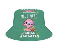 Sombrero De Pescador Todo Lo Que Necesito Son Libros Y Ajolotes Bucket Hat Casual Sombrero De Cubo Unisex Gorro Pescador para Senderismo Camping Viaje