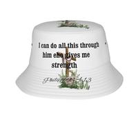 Sombrero De Pescador Versículo del Cristianismo Jesús Sombrero De Cubo Plegable Bucket Hat Casual Gorro Pescador para Senderismo Pescar Camping