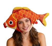Sombrero de pez de felpa, divertido gorro de felpa loca para fiesta, accesorio para fotos, sombrero con forma de pez, para fotografía, Pascua, carnaval, club, cosplay