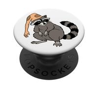 Sombrero de Piel de Mapache extraño Humor de Halloween para bichos raros PopSockets PopGrip Adhesivo