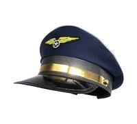 Sombrero de piloto - 7,09x9,84x5,12 pulgadas Gorra de capitán | Gorras de poliéster piloto de línea, traje de sombrero para capitán Halloween Party Cosplay Suministros Accesorios para adultos