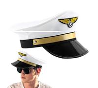 Sombrero de piloto para cosplay: gorra para capitanes de aerolíneas adultos, pilotos de la marina y fanáticos de los aviones, adecuada para juegos de rol, disfraces de Halloween y | Diseño rea