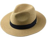 Sombrero De Playa De Paja Sombrero de paja de cabeza grande plegable for hombre, sombrero de vaquero for exteriores, sombreros for el sol en la playa, sombrero Fedora de talla grande for hombre Para P