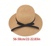 Sombrero de playa de paja trenzada de plegable para mujer, ideal para viajes al y protección solar en verano