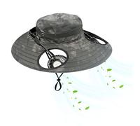 Sombrero de Playa,Gorra Ancha con Carga USB - Sombrero de ala Ancha Solar - para Acampada al Aire Libre, Viajes, Vacaciones de Verano