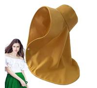 Sombrero de playa para mujer, amplio borde de protección UV 50+, accesorio transpirable con cubierta de cerebro para hombres y mujeres - senderismo, jardinería, deportes acuáticos, amarillo