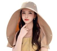 Sombrero de playa para mujer, amplio borde de protección UV 50+, accesorio transpirable con cubierta de cerebro para hombres y mujeres - senderismo, jardinería, deportes acuáticos, caqui
