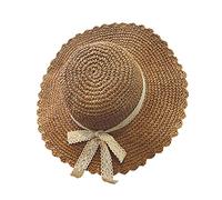 Sombrero de playa para mujer, versión de verano, versátil, sombrero de gran vela a lo largo de la hierba del mar, sombrero de sol, gorra de lluvia, café, M