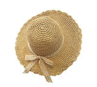 Sombrero de playa para mujer, versión de verano, versátil, sombrero de gran vela a lo largo de la hierba del mar, sombrero de sol, gorra de lluvia, beige, M
