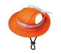 Sombrero de protección solar para mascotas al aire libre, sombreros de malla para perros y gatos, sombrero de visera de perro de ala para mascotas, sombrero de paja para gatos