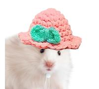 Sombrero de punto del hámster, Sombrero pequeño de hámster - Hamster Lindo Hamster de punto Pequeño Cubierta de Animales Compañía | Ropa de animal suave con accesorios de trajes de cordón ajustables