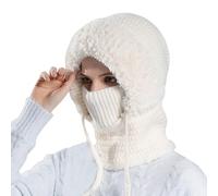 Sombrero de punto para invierno, para ciclismo, a prueba de viento, gorra cálida, gorro polar para esquí, nieve, hombre y mujer, blanco, Talla única