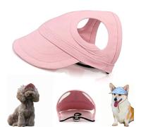 Sombrero de PVC Ajustable para Perro, Capucha Protectora Solar Personalizada para Exteriores, con Orificios para Las Orejas, Apto para Todo Tipo de Perros (Pink,Large)
