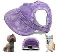 Sombrero de PVC Ajustable para Perro, Capucha Protectora Solar Personalizada para Exteriores, con Orificios para Las Orejas, Apto para Todo Tipo de Perros (Cloud Purple,Small)