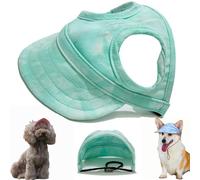 Sombrero de PVC Ajustable para Perro, Capucha Protectora Solar Personalizada para Exteriores, con Orificios para Las Orejas, Apto para Todo Tipo de Perros (Cloud Green,Small)