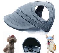 Sombrero de PVC Ajustable para Perro, Capucha Protectora Solar Personalizada para Exteriores, con Orificios para Las Orejas, Apto para Todo Tipo de Perros (Dark Blue,Medium)