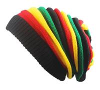 Sombrero De Reggae De Jamaica, Sombreros Rasta Jamaicanos, Gorro Rasta, Sombreros De Invierno, Gorro De Punto Acanalado, Gorro a Rayas, Gorro para Hombres Y Mujeres