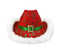 Sombrero De Rojo De Navidad - Traje Festivo Con Borde Para De Fin De Año | Sombrero De De Santa Claus Para | Para Nochevieja Representaciones Escénicas Cospla