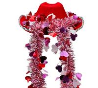 Sombrero de San Valentín - Sombrero de corazón de San Valentín | Romántico disfraz rojo sombrero occidental, para hombres y mujeres, concierto de playa, camping, cumpleaños, viajes, festivales, bailes