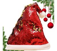 Sombrero De Santa Claus Con Lentejuelas - Sombrero De Papá Noel Reversible Con Lentejuelas, Sombrero De Papá Noel Con Lentejuelas De Doble Cara | Stay Cozy Sombrero De Papá Noel Con Lentejuelas F