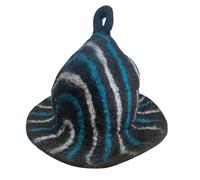 Sombrero de sauna de fieltro - Rayas negras y azules