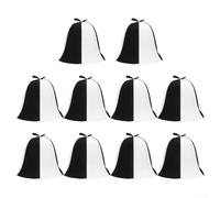 Sombrero de sauna diseñado para una cobertura térmica constante durante el tiempo de sauna para apoyar la comodidad y la regulación de la temperatura (10 piezas negro/blanco)