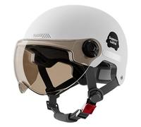 Sombrero de Seguridad de la Motocicleta: Tapa Ligera de la Cara Abierta, Casco de Carretera Retro Crucero | Sun Visor Touring Gear para Hombres Scooter Scooter Bicicleta de ciclomotor de la Ciudad al